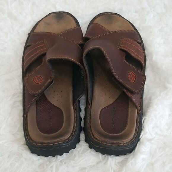 Sketchers  Brown Men's Sandals Sz 10 - Picture 6 of 10